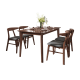Loft Hansan Dining Table, 1.2m, with 4 chairs, Dark Wood