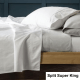 SAVONA 1000T Cotton Sheet Set, White, Split Super King