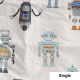 SQUIGGLES Retro Robot Duvet Cover Set, Multi, Single