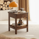 Solidwood Kano 2PCS Bedside Table Set, Walnut