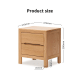 Solidwood Edinburgh 2PCS Bedside Table Set, Oak