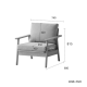 Solidwood Seattle 2PCS Armchair Set, Dark Wood