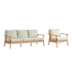 Solidwood Seattle 2PCS Sofa Set, 3+1 Seater, Oak