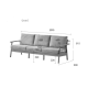 Solidwood Seattle 2PCS Sofa Set, 3+1 Seater, Oak