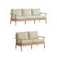 Solidwood Seattle 2PCS Sofa Set, 3+2 Seater, Oak