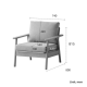 Solidwood Seattle 2PCS Armchair Set, Oak