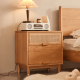 Solidwood Quartz Cherry Bedside Table with Rattan