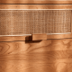 Solidwood Quartz Cherry Bedside Table with Rattan