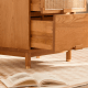 Solidwood Quartz Cherry Bedside Table with Rattan