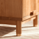 Solidwood Quartz Cherry Bedside Table with Rattan