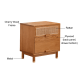 Solidwood Quartz Cherry Bedside Table with Rattan