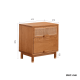 Solidwood Quartz Cherry Bedside Table with Rattan