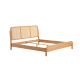 Solidwood Wenrik Super King Bed Frame with Adjustable Rattan Headboard