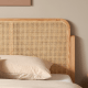 Solidwood Wenrik Super King Bed Frame with Adjustable Rattan Headboard