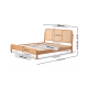 Solidwood Wenrik Super King Bed Frame with Adjustable Rattan Headboard