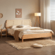 Solidwood Wenrik Small Queen Bed Frame with Adjustable Rattan Headboard