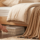 Solidwood Wenrik Small Queen Bed Frame with Adjustable Rattan Headboard