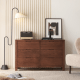 Solidwood Norway Chest of 6 Drawers, 120x40CM, Walnut
