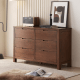 Solidwood Norway Chest of 6 Drawers, 120x40CM, Walnut