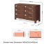 Solidwood Norway Chest of 6 Drawers, 120x40CM, Walnut