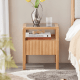 Solidwood Korlin Bedside Table with Glass Top