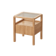 Solidwood Korlin Bedside Table with Glass Top