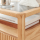 Solidwood Korlin Bedside Table with Glass Top