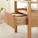 Solidwood Korlin Bedside Table with Glass Top