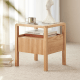 Solidwood Korlin Bedside Table with Glass Top