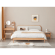 Solidwood Korlin Bedside Table with Glass Top