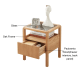 Solidwood Korlin Bedside Table with Glass Top