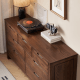 Solidwood Norway Chest of 7 Drawers, 135x40CM, Walnut