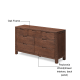 Solidwood Norway Chest of 7 Drawers, 135x40CM, Walnut