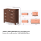 Solidwood Norway Chest of 7 Drawers, 135x40CM, Walnut