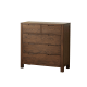 Solidwood Norway Chest of 5 Drawers, 95x40CM, Walnut
