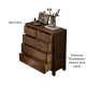 Solidwood Norway Chest of 5 Drawers, 95x40CM, Walnut