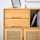 Solidwood Calamo Storage Cabinet with Rattan Doors