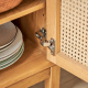 Solidwood Calamo Storage Cabinet with Rattan Doors