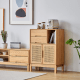 Solidwood Calamo Storage Cabinet with Rattan Doors