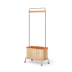Solidwood Quartz Cherry Clothes Rack with Castors & Basket