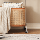 Solidwood Quartz Cherry Clothes Rack with Castors & Basket