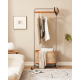 Solidwood Quartz Cherry Clothes Rack with Castors & Basket
