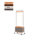 Solidwood Quartz Cherry Clothes Rack with Castors & Basket