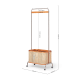 Solidwood Quartz Cherry Clothes Rack with Castors & Basket