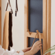 Solidwood Calamo Clothes Rack with Mirror & Drawer Unit, Natural