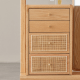 Solidwood Calamo Clothes Rack with Mirror & Drawer Unit, Natural