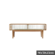 Solidwood Fuji Coffee Table with Glass Doors, 0.9m
