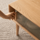 Solidwood Fuji Coffee Table with Glass Doors, 0.9m