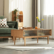 Solidwood Fuji Coffee Table with Glass Doors, 0.9m