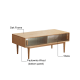 Solidwood Fuji Coffee Table with Glass Doors, 0.9m